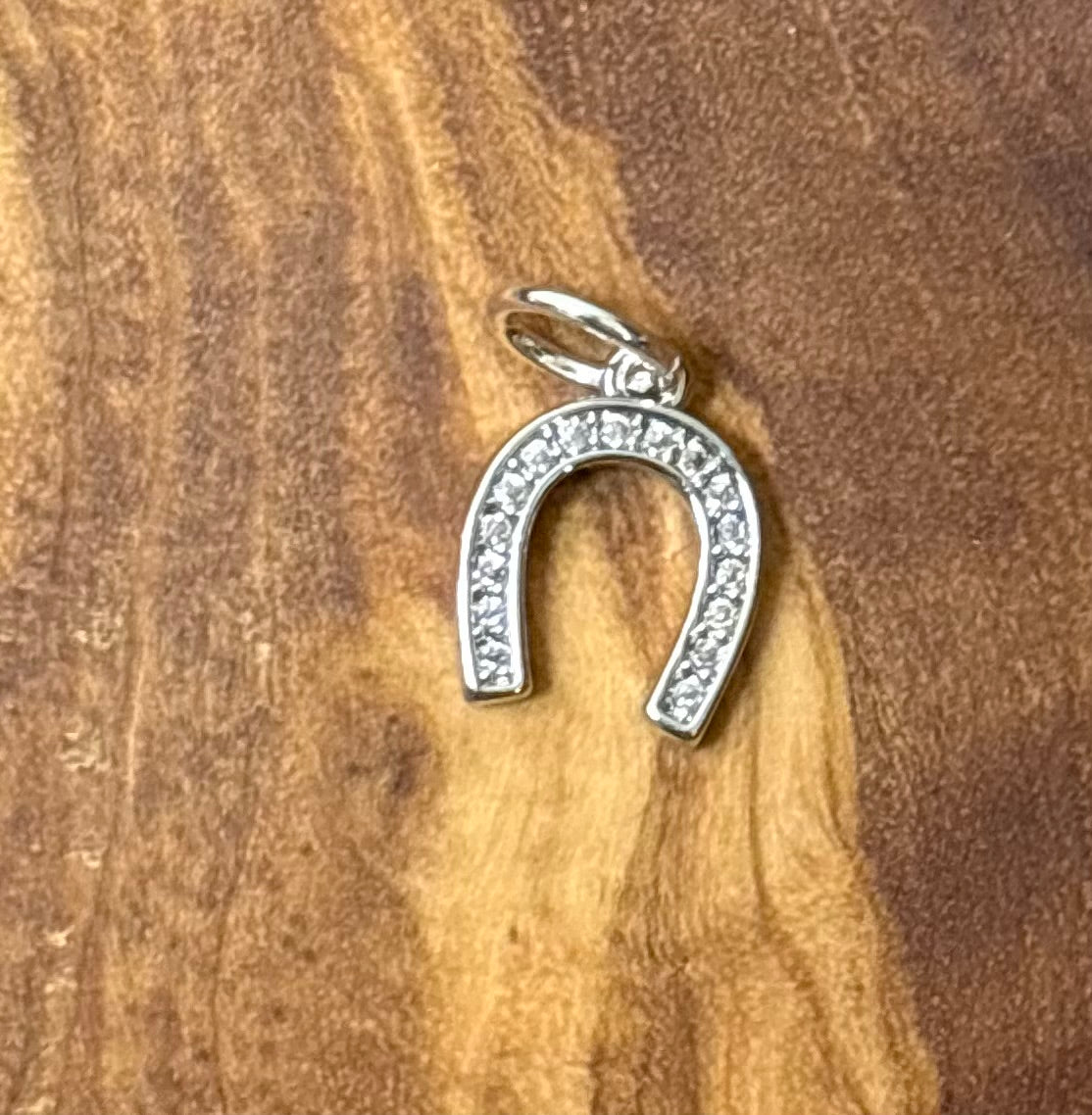 horse shoe charm bar silver