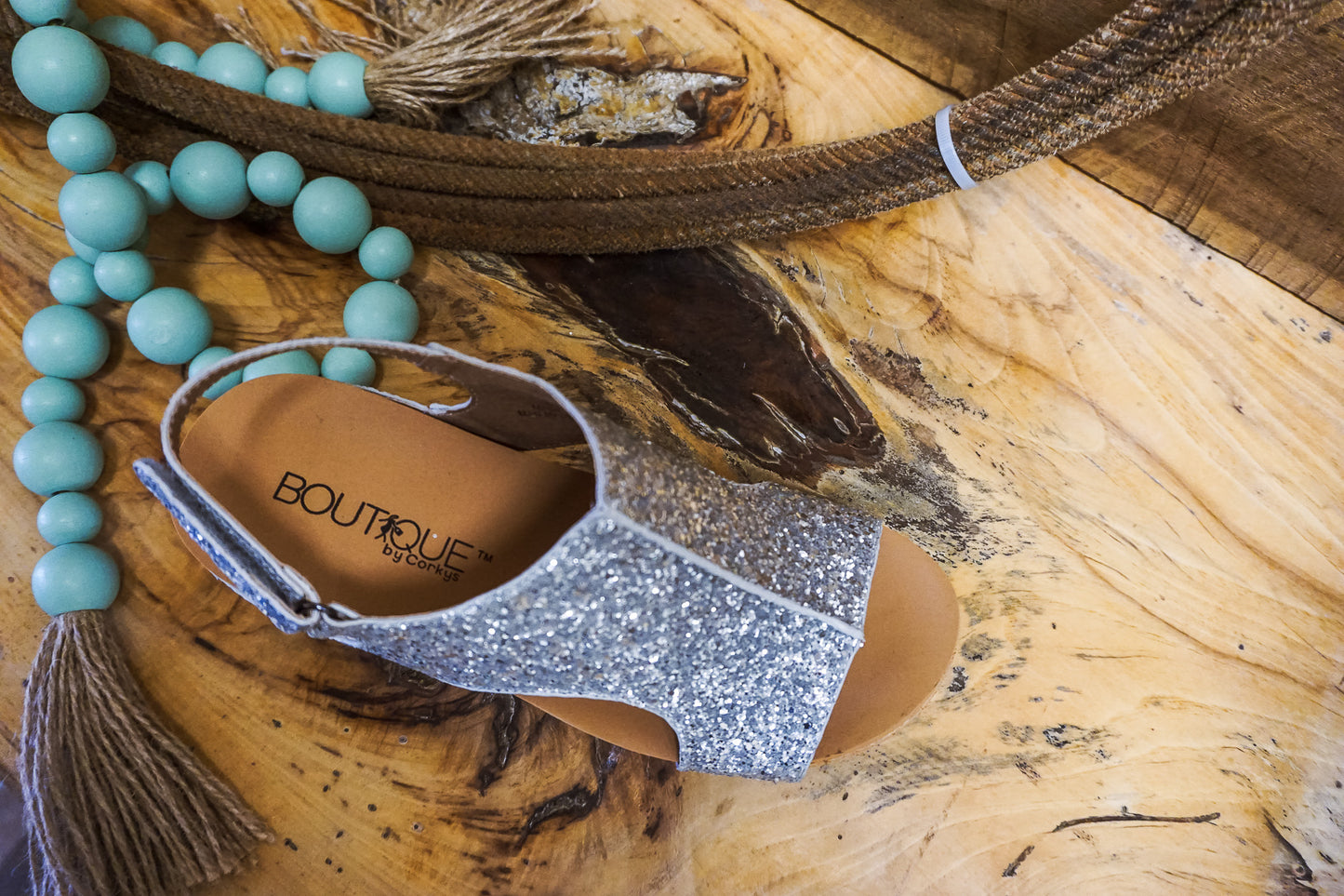 Silver Glitter Wedges