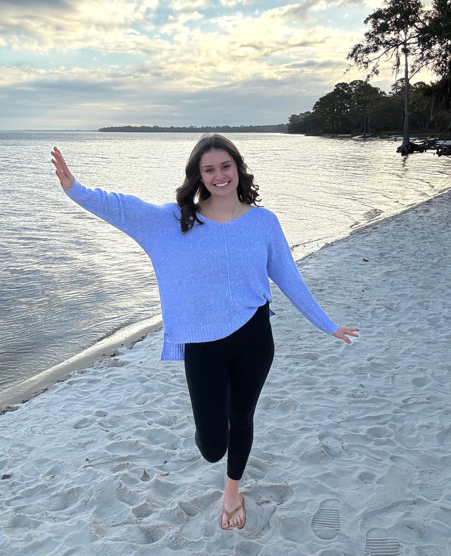 Coastal Breeze Knit Sweater - Periwinkle