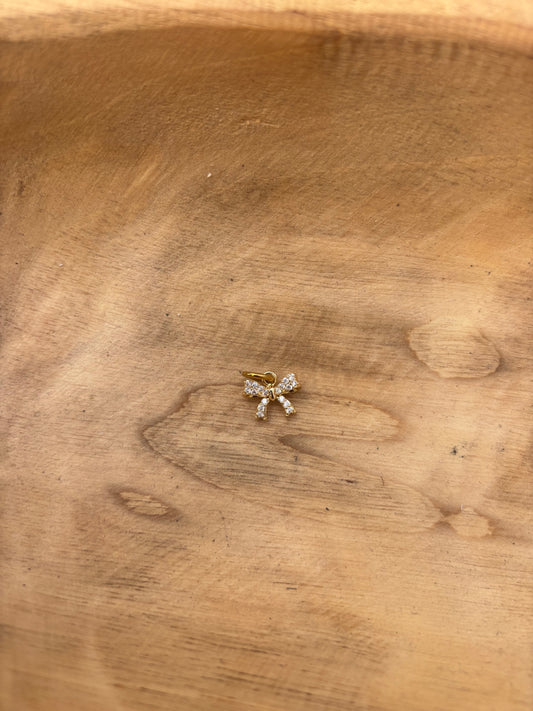 Gold Jeweled Bow charm