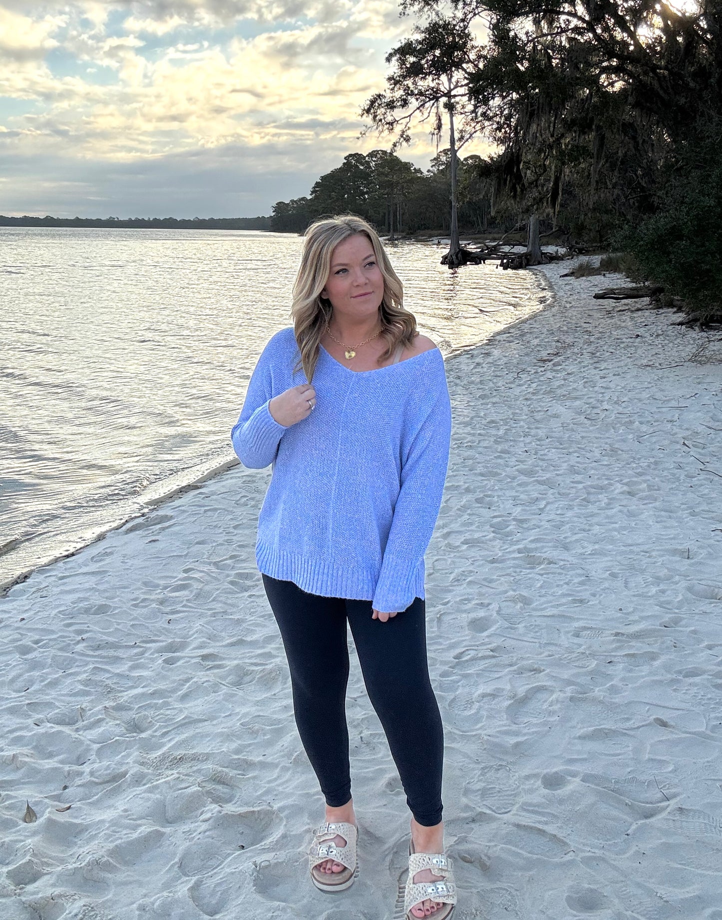 Coastal Breeze Knit Sweater - Periwinkle