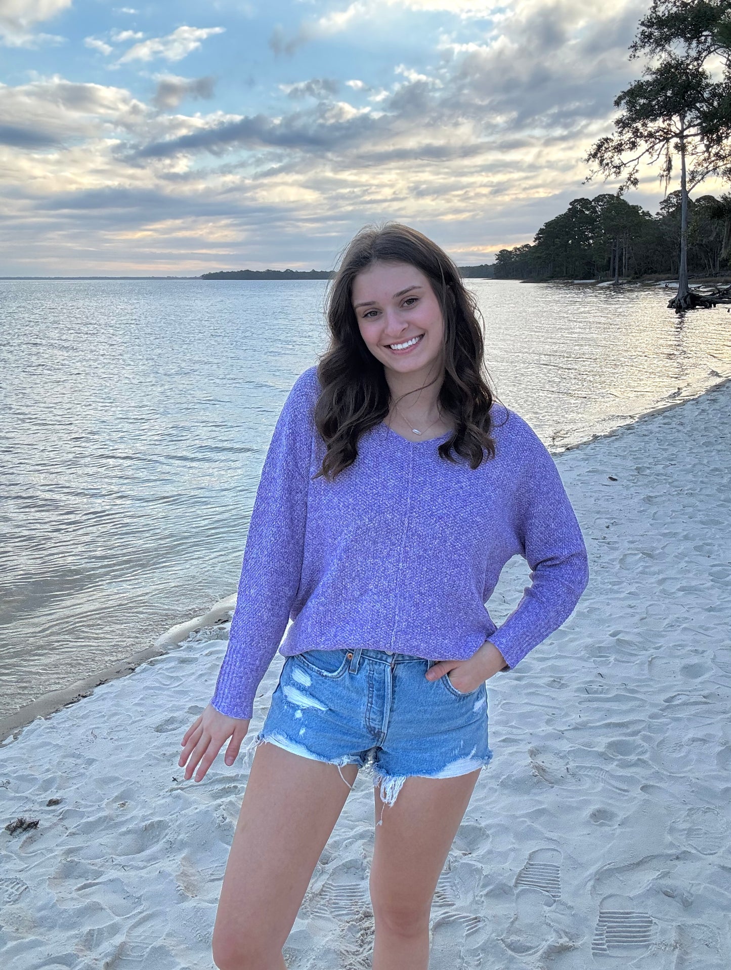 Coastal Breeze Knit Sweater - Taro