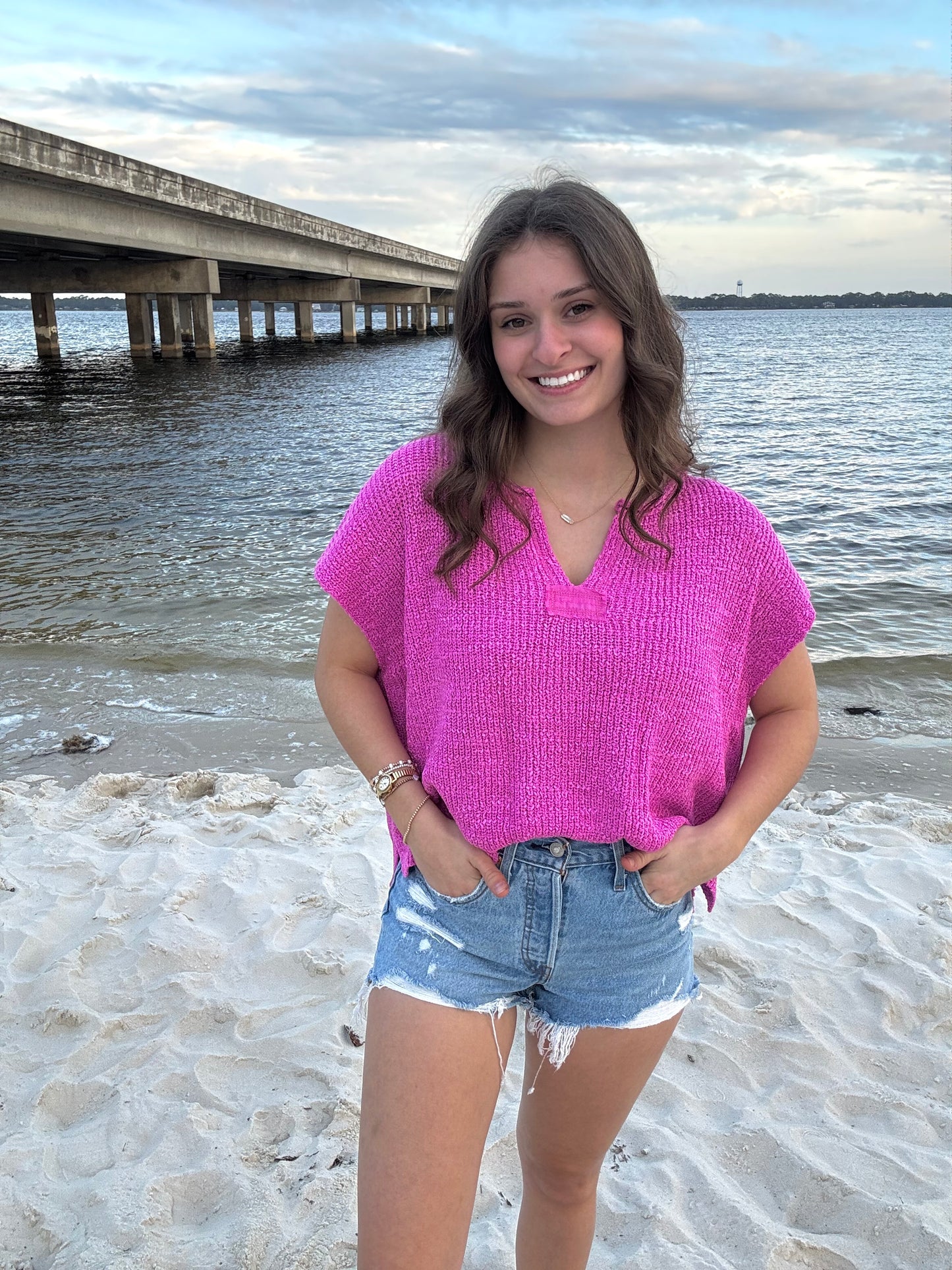 Bloom Season Stitch Top - Pink