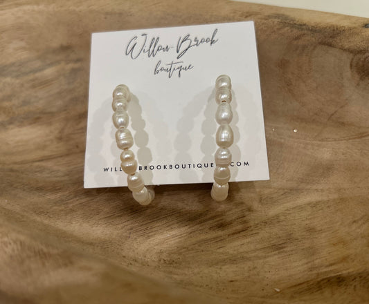 Pearl Bead Hoops