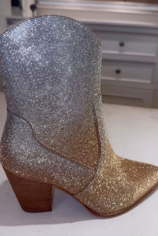 Gold Sparkle Booties - T