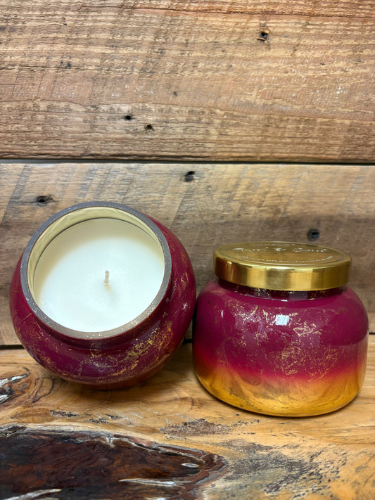 19 oz Glimmer Jar Candle - Tinsel & Spice