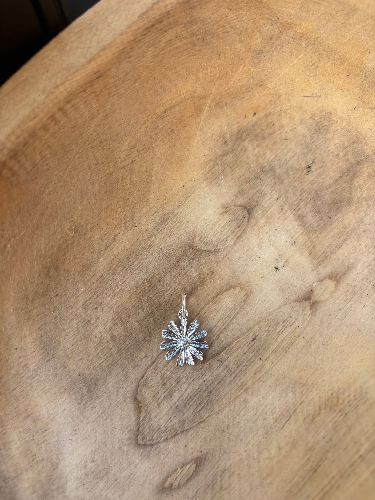 Silver Crystal Daisy Charm