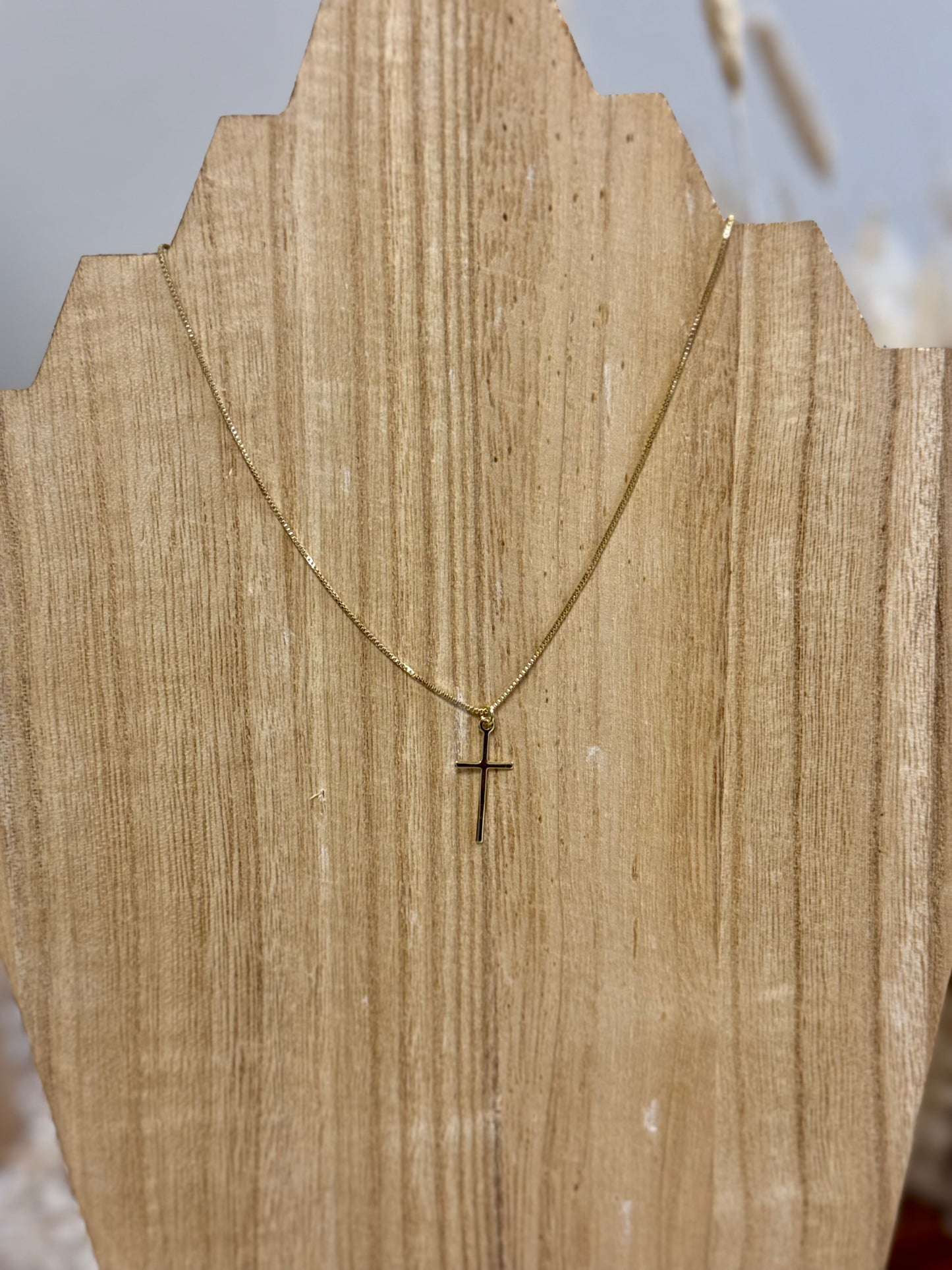 Simple cross charm - gold