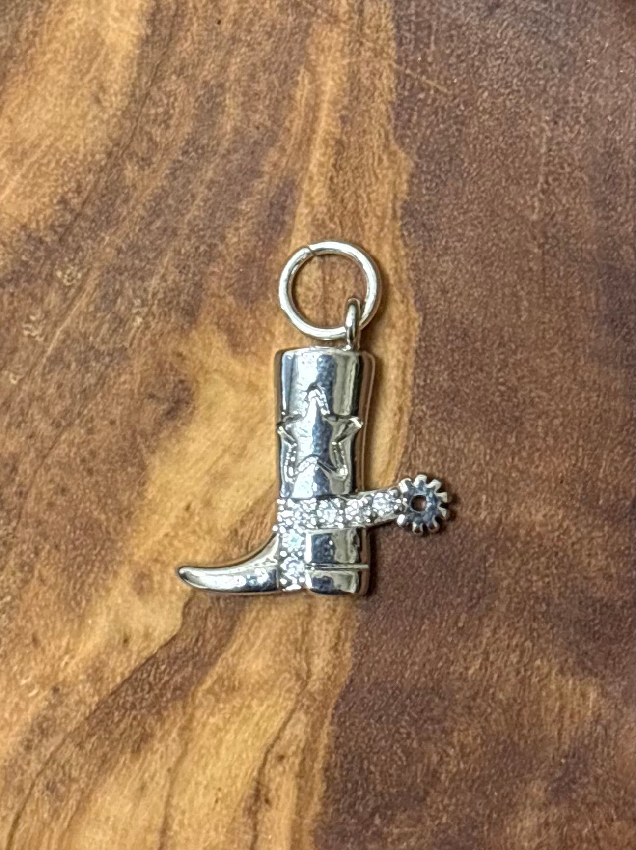 boot charm bar silver
