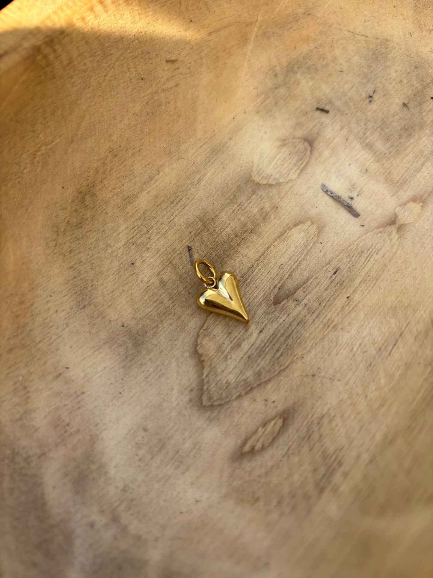 Gold Simple Love Heart Charm