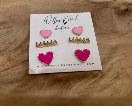 Mama Heart earring set