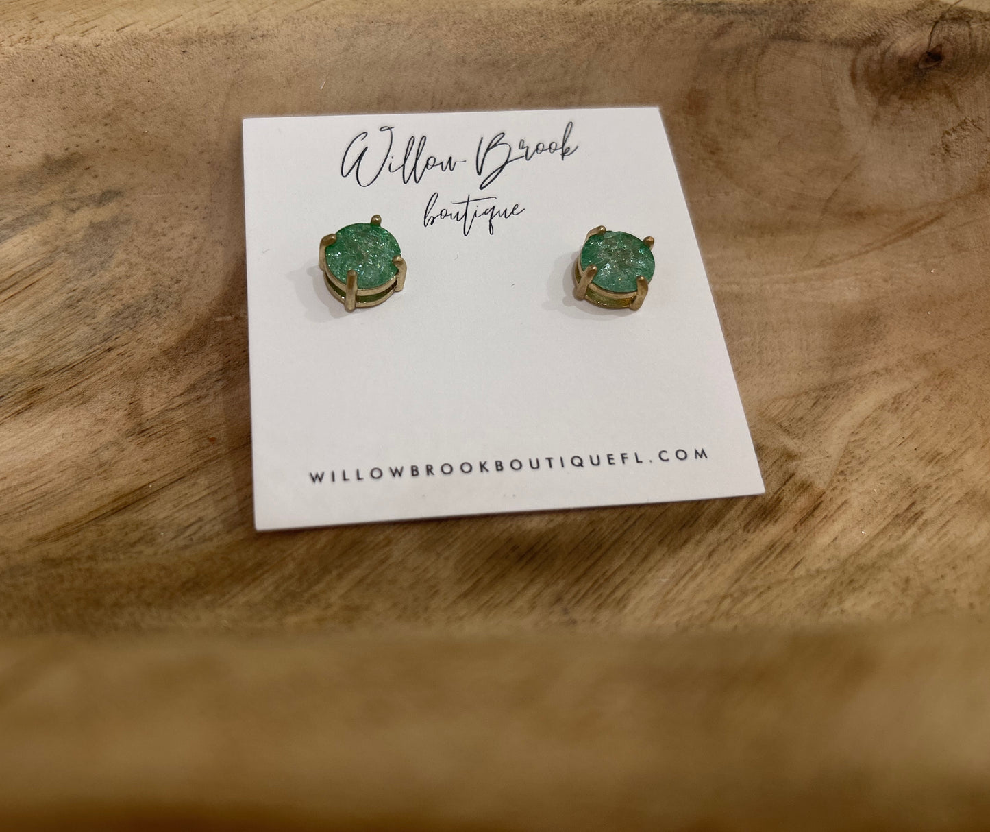 Circle Studs- Green