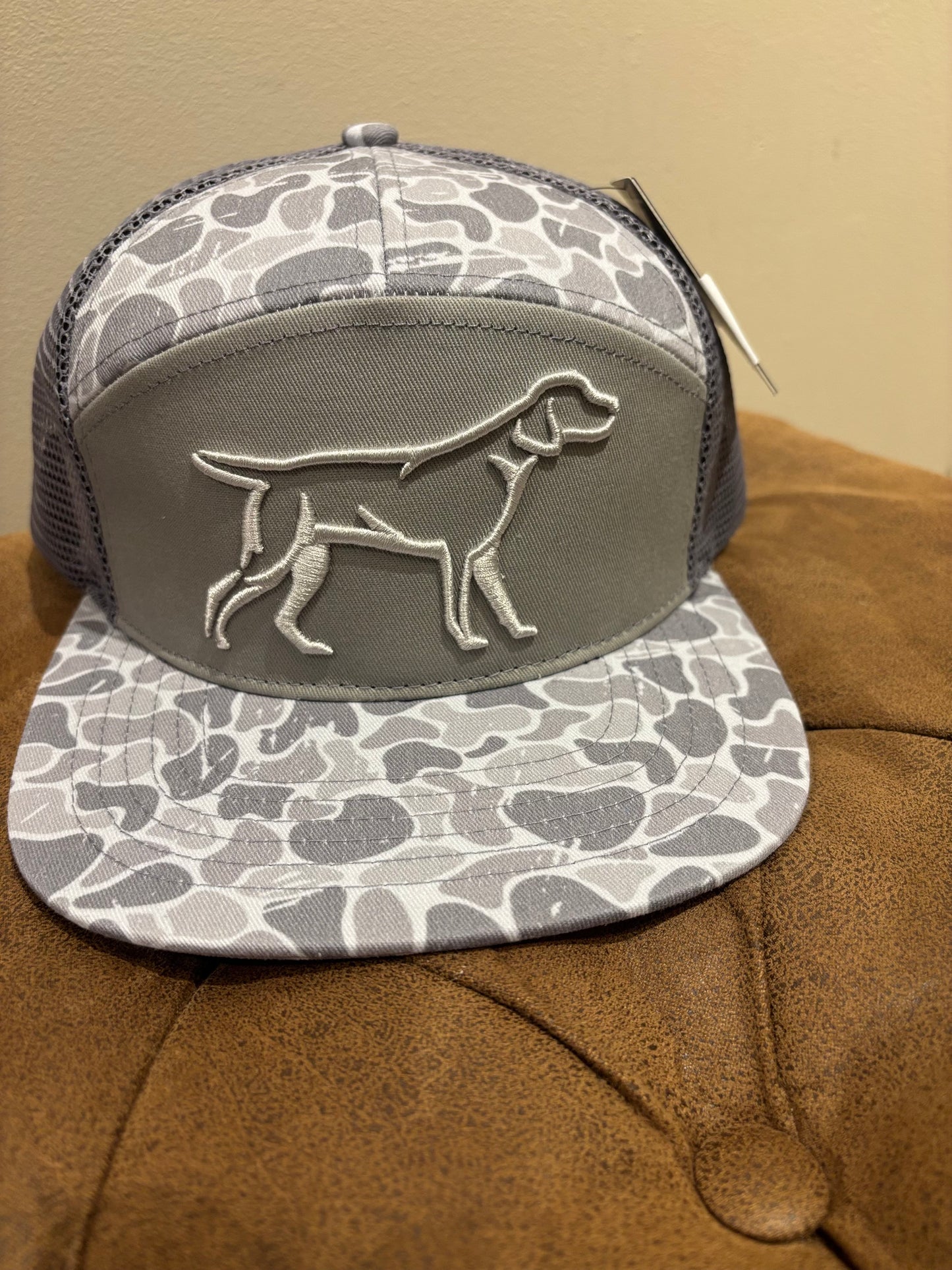 Back woods camo 7 Panel Hat -Grey