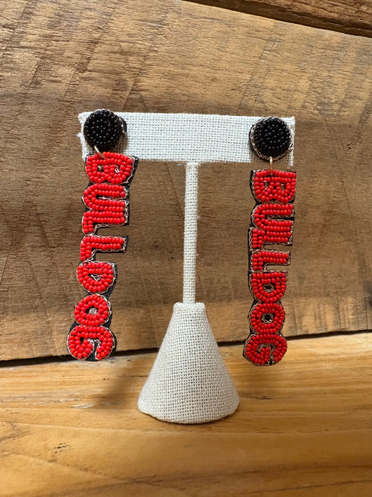 Bulldog Beaded Earrings