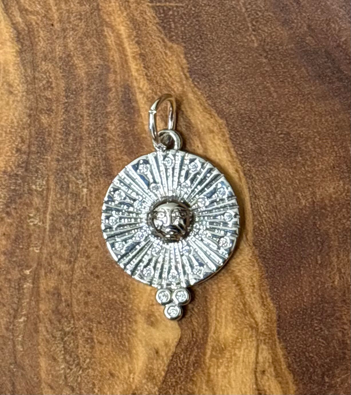 tarot sun charm bar silver