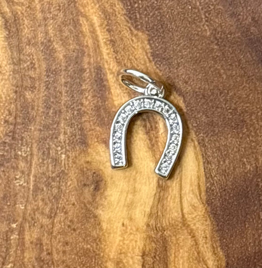 horse shoe charm bar silver