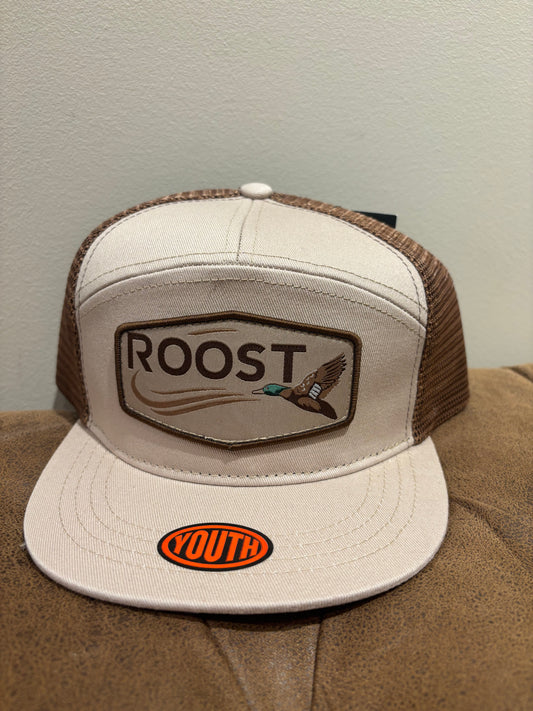 Youth roost 7 panel Duck Patch hat.