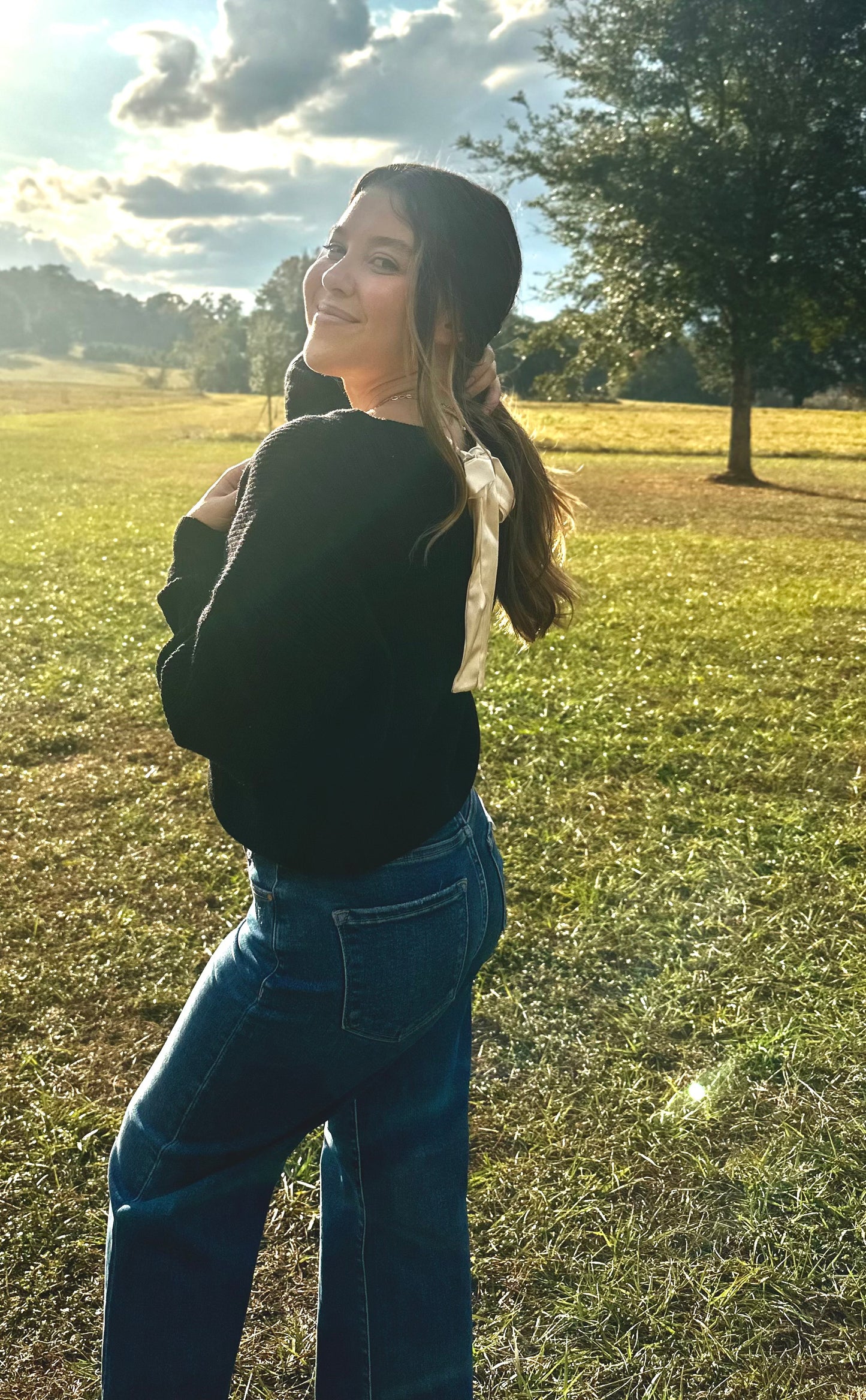 Midnight Hour Back Tie Sweater