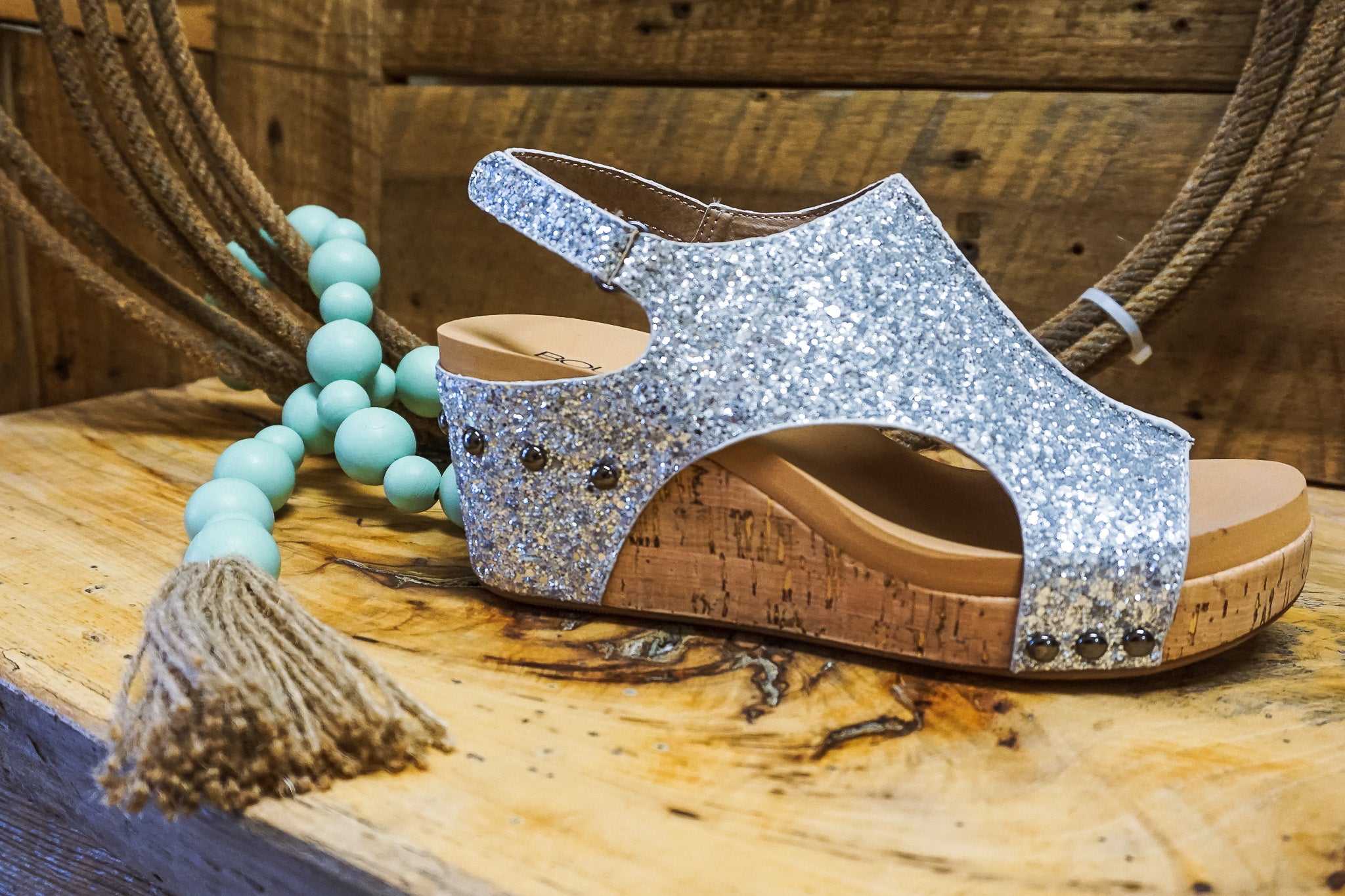 Blue sale sparkly wedges