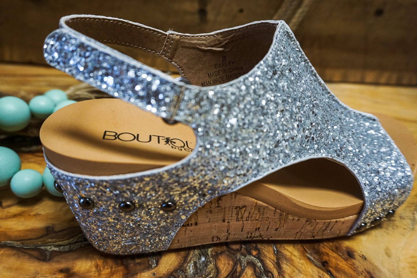 Silver Glitter Wedges