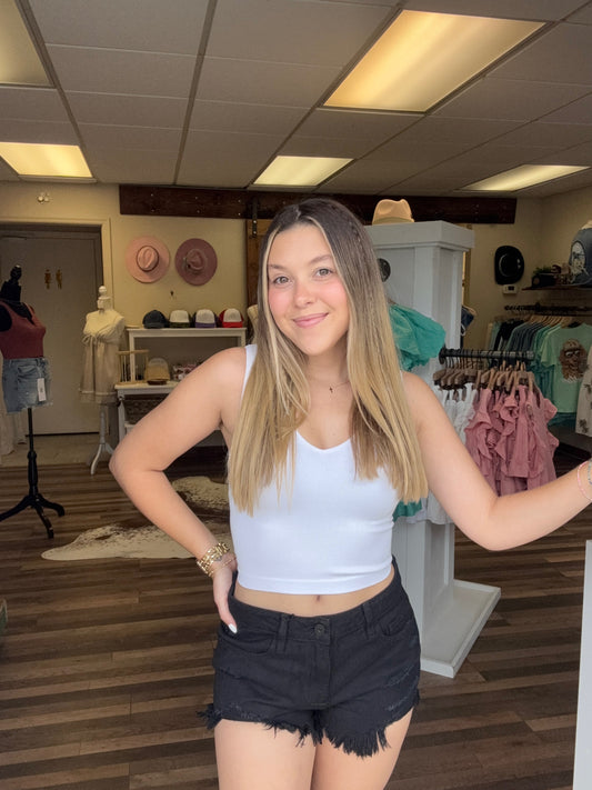 Night out Fray Shorts-Black