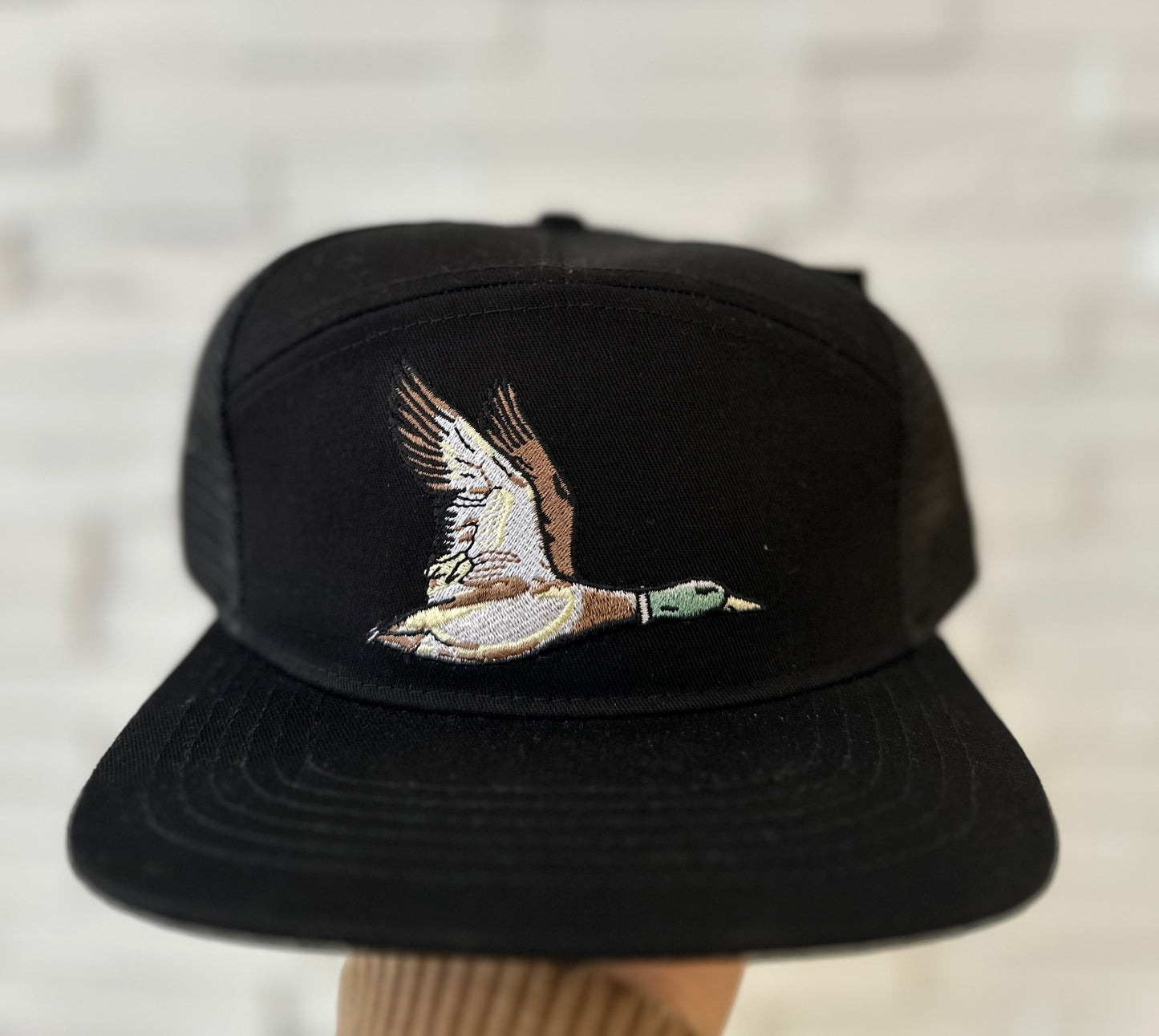 black 7 Panel Duck Hat