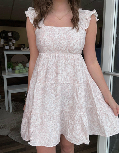 A Touch of Floral Dress - Antique Rose.