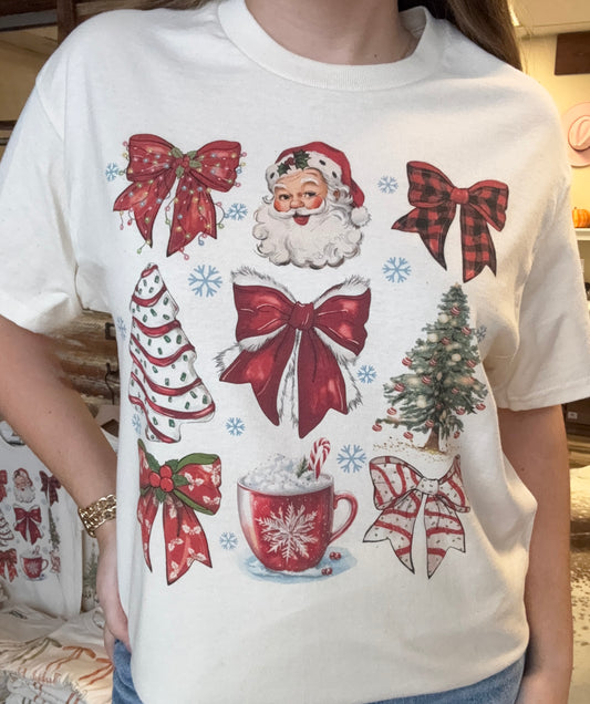 Christmas Bow Collage Tee