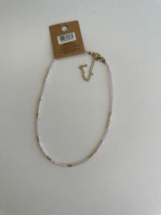 mini glass choker  pink