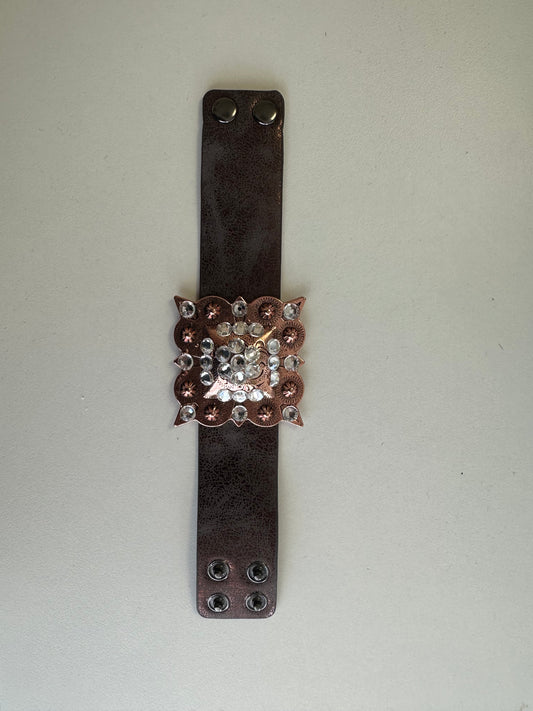 Bling Buckle Bracelet Brown