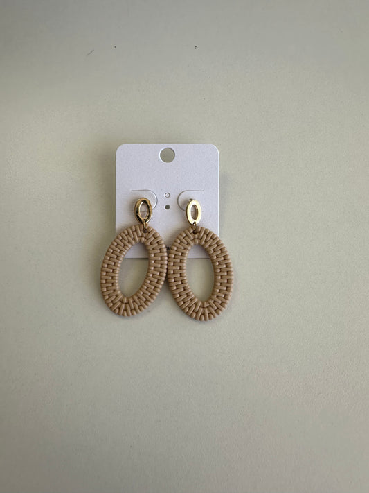 wicker oval earrings