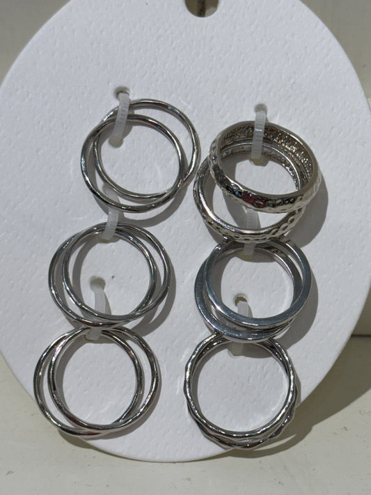 Double silver ring set