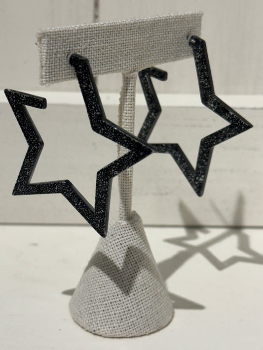 Super star earrings -black