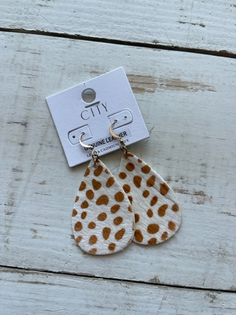 leopard brown earrings